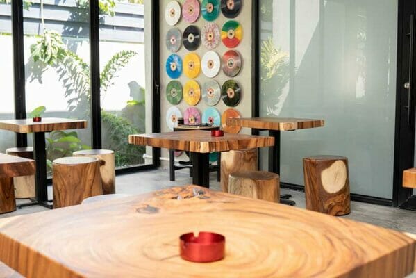 The interior of the cannabis dispensary located in the former home of Bob Marley
