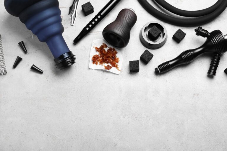 The different spare parts for a shisha