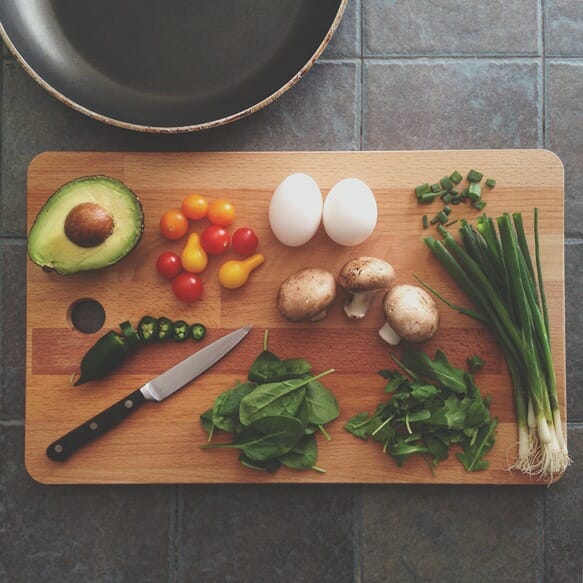 A tray with multiple ingredients to prepare a recipe