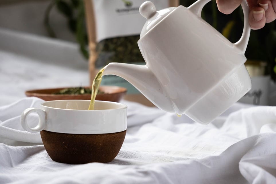 A teapot filled with CBD infusion